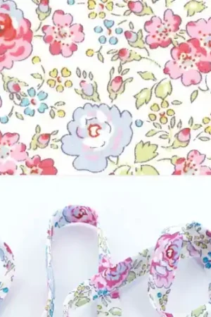 Biais en tissu Liberty - Felicite - Rose x1m Offerta Limitata