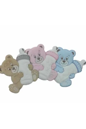 Applicazione FS Termoadesiva Velluto Ricamo Patch Baby Orso Biberon 80x85 Mm Must-Have