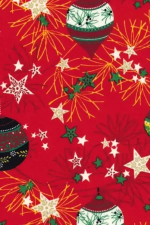 Spedito Oggi Tessuto Popeline - Palline di Natale - Crystal