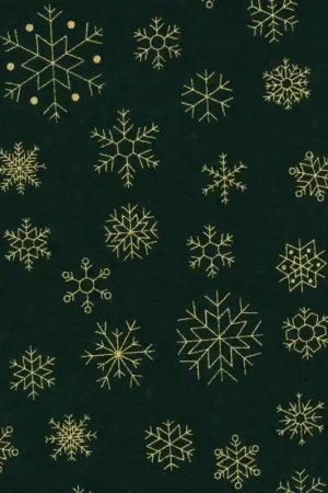 Professionale Tessuto Popeline - Fiocchi di Neve - d'Oro