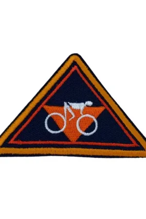 Applicazione Bicicletta Termoadesiva Adesiva Patch Marbet Ricamata Triangolo 70x45 Mm Soddisfatti O Rimborsati