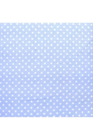 Quantità Limitata Tessuto Stampato Fondo Azzurro con piccoli Pois Bianchi, h145