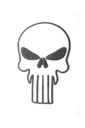 Applicazione Teschio Ricamo Bianco Nero Termoadesiva Patch Toppa 10x6 Cm A Buon Prezzo