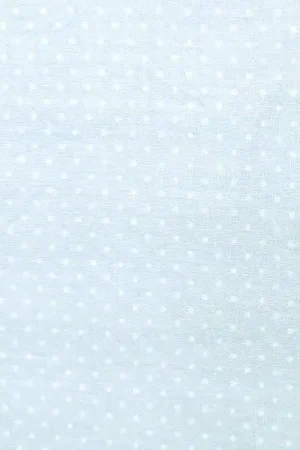 Tessuto Stampato Fondo Celeste con piccoli Pois Bianchi, h150 Ultimissimo Modello