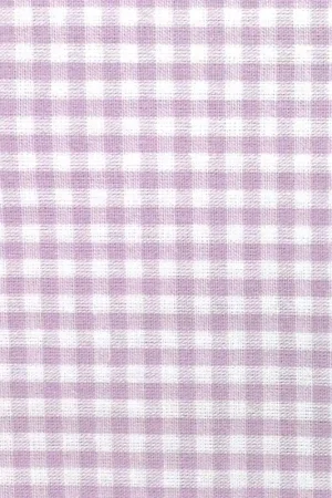 Tessuto Sostenuto Tinto in Filo Fondo Bianco con Quadretti Lavanda, h150 Solo Oggi