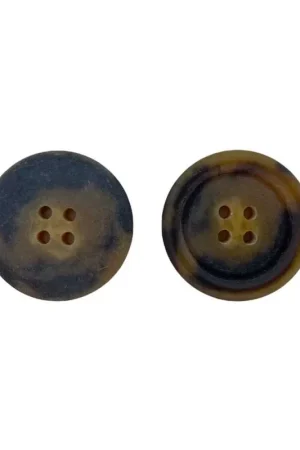 Promozione Bottone 4 Buchi Piatto Resina Sfumato Marrone 25 Mm