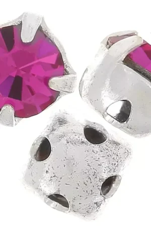 Di Tendenza Chatons montés 4 mm Fuchsia x10