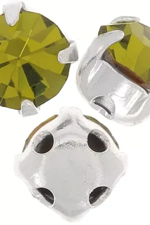 Chatons montés 4 mm Light Olivine x10 Prezzo Ridotto