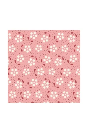 Vendita Finale Tilda 110 Meadow Basics Peach, Tessuto con Fiori su fondo Pesca