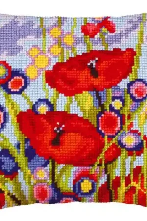 Kit cuscino fori grossi - Papaveri rossi I - Collection d'Art Ordina Subito