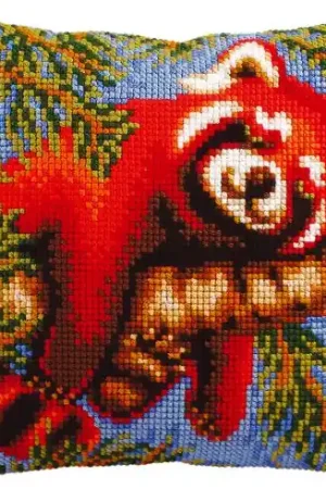 Kit cuscino fori grossi - Panda rosso - Collection d'Art Spedizione Espresso