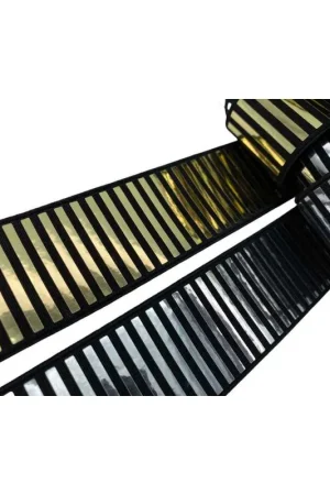 50 Cm Passamaneria Elastico Base Nero Specchio Alta 4 Cm Occasione Imperdibile