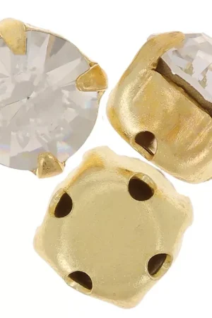 Popolare Chatons montés 6 mm doré Crystal  x5
