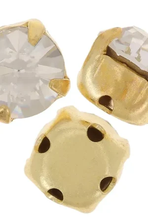 Chatons montés 7 mm doré Crystal  x5 A Buon Prezzo