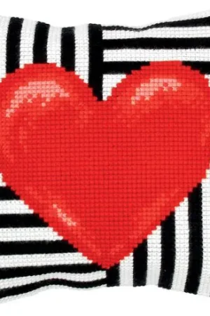 Nuova Collezione Kit cuscino fori grossi - Cuore rosso - Orchidéa