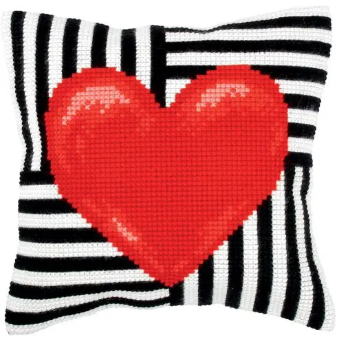 Nuova Collezione Kit cuscino fori grossi - Cuore rosso - Orchidéa