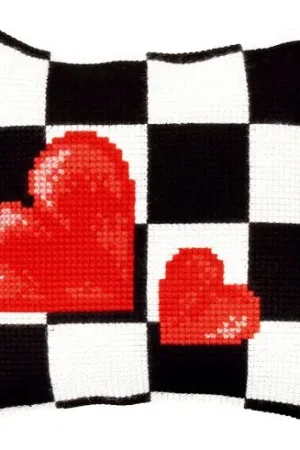 Miglior Prezzo Kit cuscino fori grossi - Scacchiera ai cuori - Orchidéa