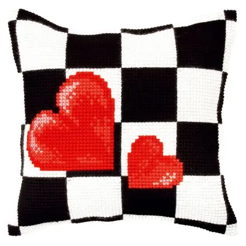 Miglior Prezzo Kit cuscino fori grossi - Scacchiera ai cuori - Orchidéa