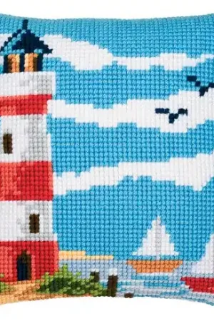 Kit cuscino fori grossi - La spiaggia del faro - Vervaco Professionale