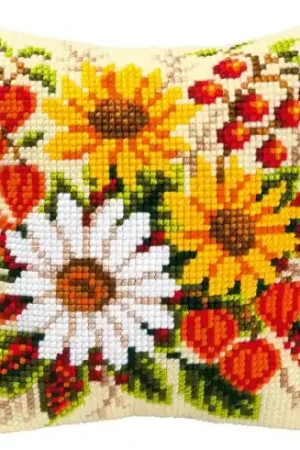 Kit cuscino fori grossi - Fiori del sole - Vervaco Affare