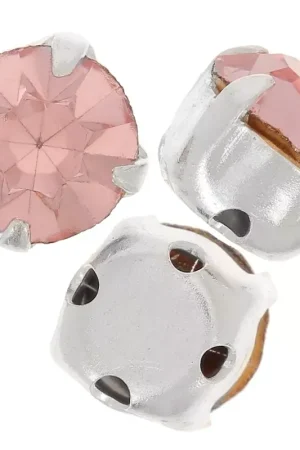 Chatons montés 6 mm Light Rose x5 Reso Gratuito