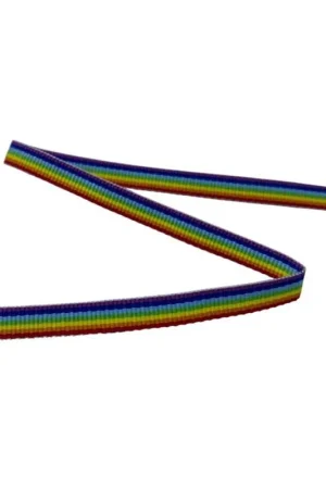 Passamaneria Nastro Gros Grain Riga Arcobaleno Pace Alto 5 Mm Economico