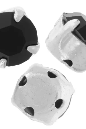 Chatons montés 6 mm Jet x5 Novità