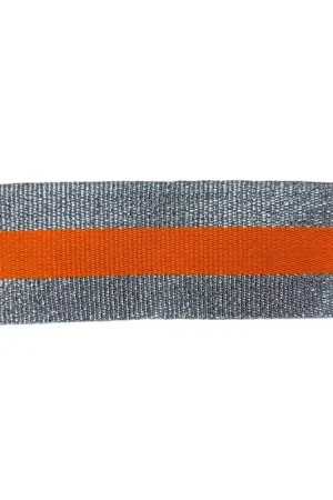 Promozione Esclusiva Passamaneria Nastro Gros Grain Argento Lurex Riga Fluo Alto 25 Mm