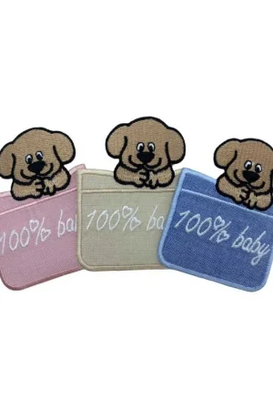 Applicazione Termoadesiva Ricamo Baby Cane 100% Cuore 7X5 Cm Prezzo Scontato