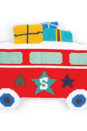 Kit cuscino fori grossi - In vacanza con l'autobus - Vervaco Occasione Imperdibile