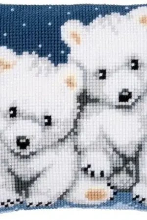 Kit cuscino fori grossi - Orsacchiotti polari - Vervaco Occasione Imperdibile