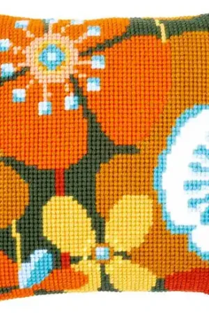 Scelto Dai Clienti Kit cuscino fori grossi - Fiori retro II - Vervaco