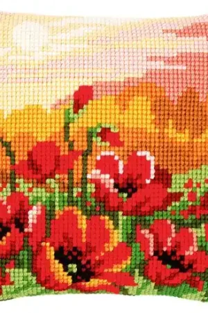 Acquista Ora Kit cuscino fori grossi - Campo di papaveri - Vervaco