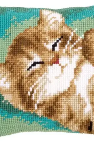 Kit cuscino fori grossi - Gatto - Vervaco Reso Gratuito