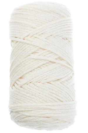 Bestseller Bobine de cordon en coton pour macramé Cotton Air Glitter 1 mm - Crème x90m