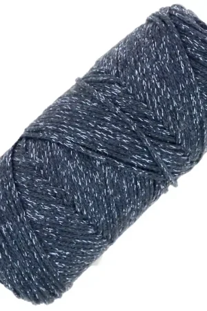 Reso Gratuito Bobine de cordon en coton pour macramé Cotton Air Glitter 1 mm - Indigo x90m