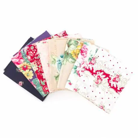 Pacchetto di Tessuto Giapponese Beige, Rosso e Blu - 8 da 33 x 35 cm Spedizione Gratuita