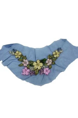 Offerta Limitata Applicazione Cucibile Moda Ricamato Fiore Tulle Blu Alto 21,5 Cm