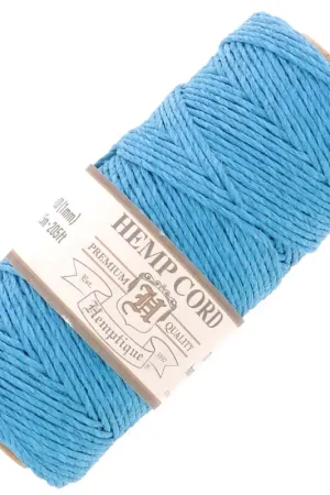 Bobine de 62 mètres de fil de chanvre Hemp Cord 1.1 mm - Turquoise Acquista Ora