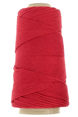 Bobine de cordon coton macramé Organic Cotton Détox XL peigné - Rouge x200m Promo Stagionale