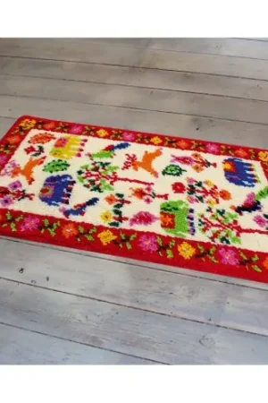 Kit tappeto a punto smirne - Gli animali in festa - Smyrnalaine Offerta Speciale