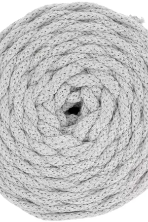 Quantità Limitata Bobine de cordon en coton pour macramé Cotton Air 5 mm - Gris Twist x50m