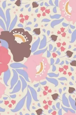 Economico Tilda 110 PlumGarden, Autumn Bouquet Blue, fondo avorio, mazzi rose grandi colori salmone, rosa e marrone, foglie lilla