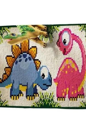 Kit tappeto a punto smirne - I dinosauri - Smyrnalaine Nuovo Arrivo