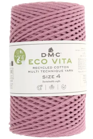 Popolare Bobine de cordon DMC 3 mm coton recyclé - Eco Vita 4 - Vieux rose x 200m