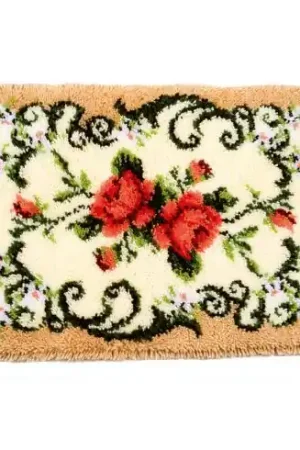 Kit tappeto a punto smirne - Tappeto con rose - Vervaco Offerta Speciale