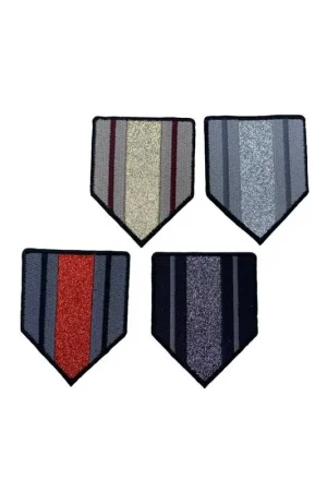 Vendita Finale Applicazione Patch Termoadesiva Ricamata Toppa Scudetto Glitter Riga 50x65 Mm