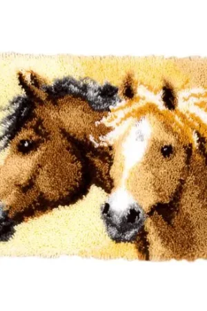 Kit tappeto a punto smirne - Cavalli focosi - Vervaco Soddisfatti O Rimborsati