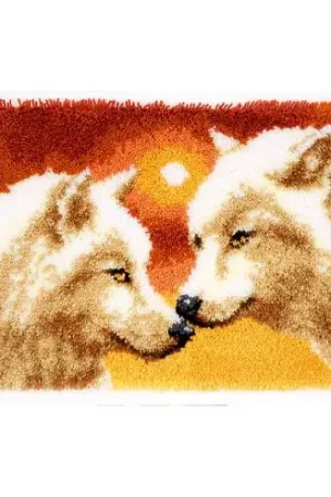 Più Venduto Kit tappeto a punto smirne - 2 lupi - Vervaco