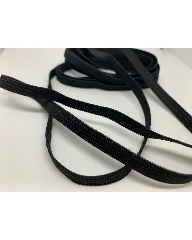 Quantità Limitata 10 Mt Passamaneria Elastico Molla Treccia Bordata Nero Alto 5 Mm